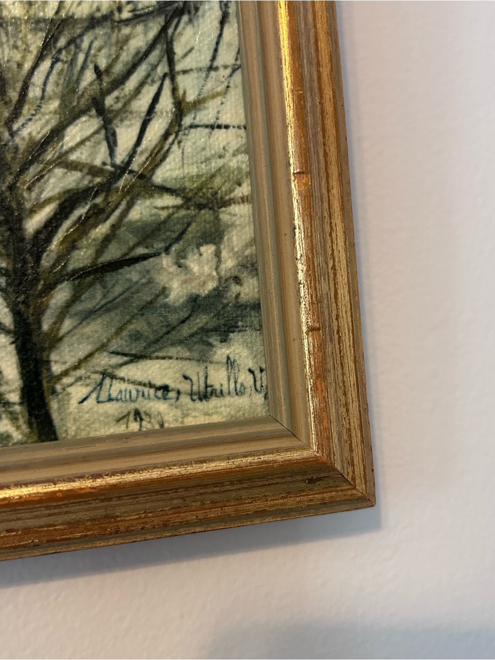 Vintage Maurice Utrillo 1939 Eglise De Royan Church Street Scene 22x10 Framed - Picture 3 of 10